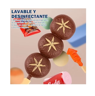 Foto 5 | Juguetes De Cocina Para Niños, Frutas Y Verduras, Fondue 100 Pzs Nude Colores