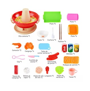 Foto 2 | Juguetes Cocina Para Niños, Frutas Y Verduras, Fondue 100 Pzs Colores