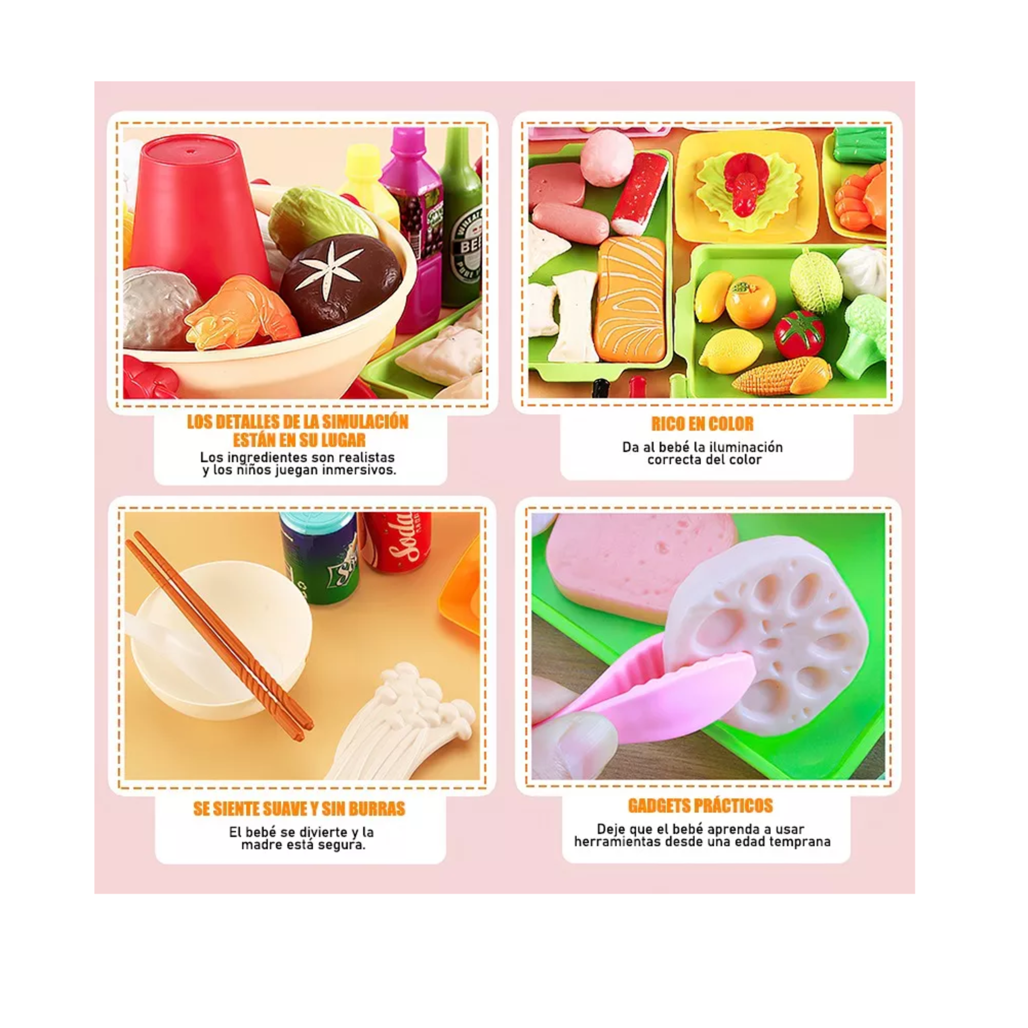 Foto 4 pulgar | Juguetes de Cocina Frutas y Verduras Fondue 100 piezas para Niños