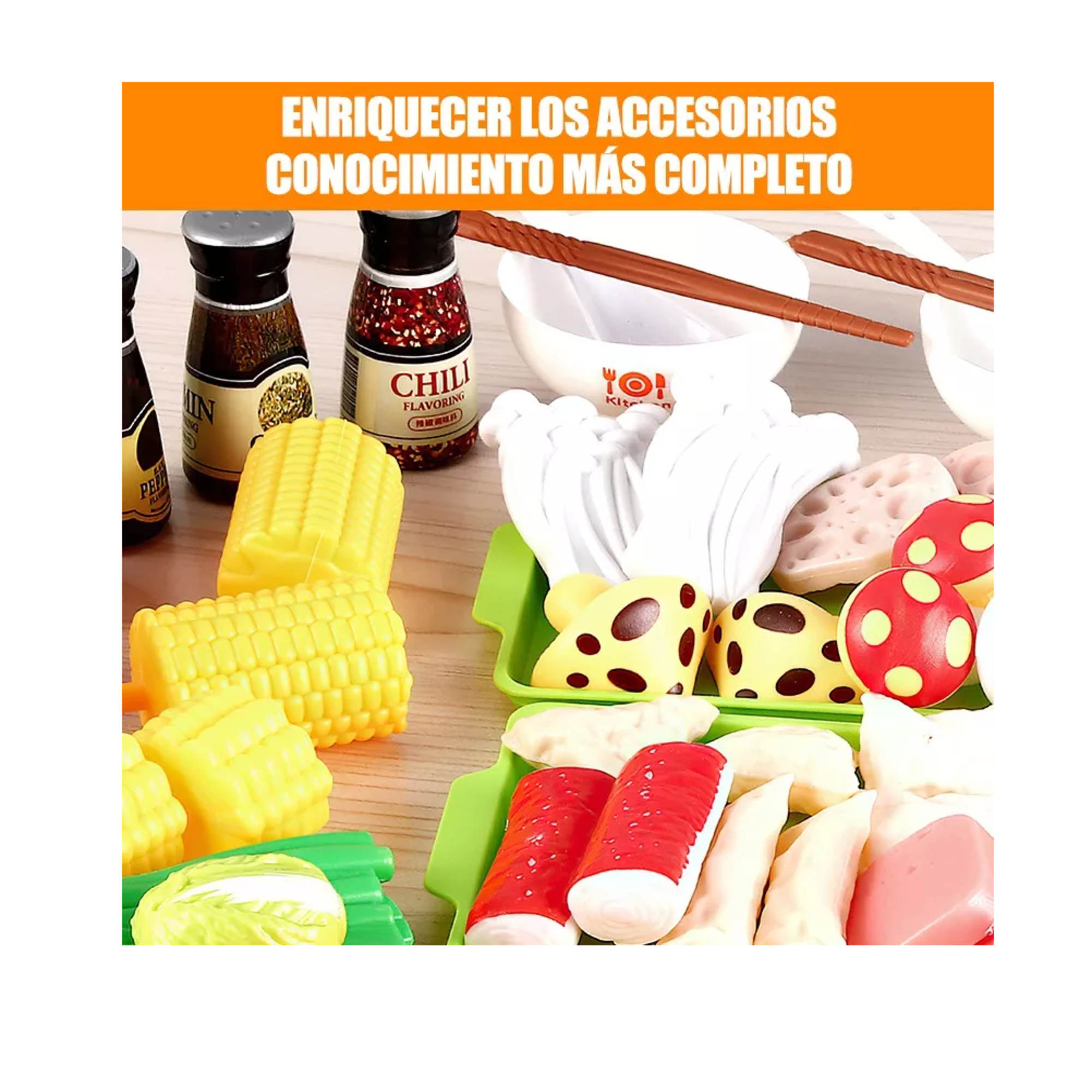 Foto 5 pulgar | Juguetes de Cocina Frutas y Verduras Fondue 100 piezas para Niños