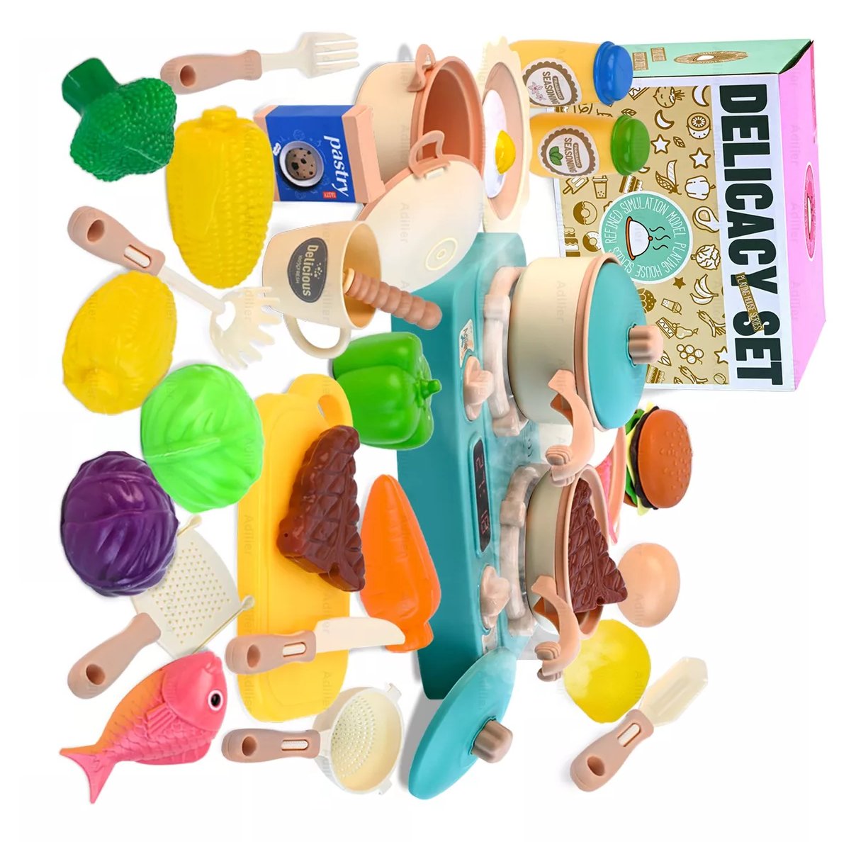 Foto 4 pulgar | Juguete De Cocina Niños Luz Sonido Agua Vapor Spray 29 Pcs Verde