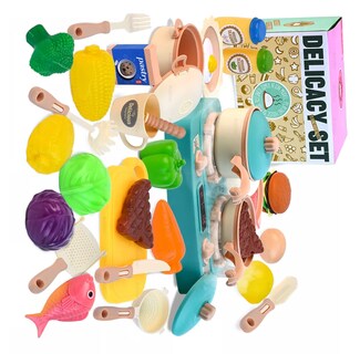 Foto 3 | Juguete De Cocina Niños Luz Sonido Agua Vapor Spray 29 Pcs Verde