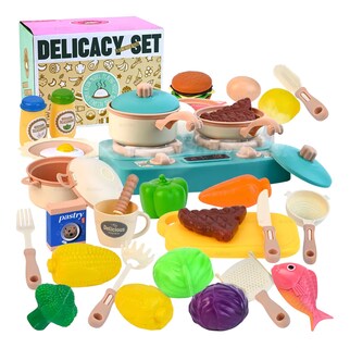 Foto 1 | Juguete De Cocina Niños Luz Sonido Agua Vapor Spray 29 Pcs Verde