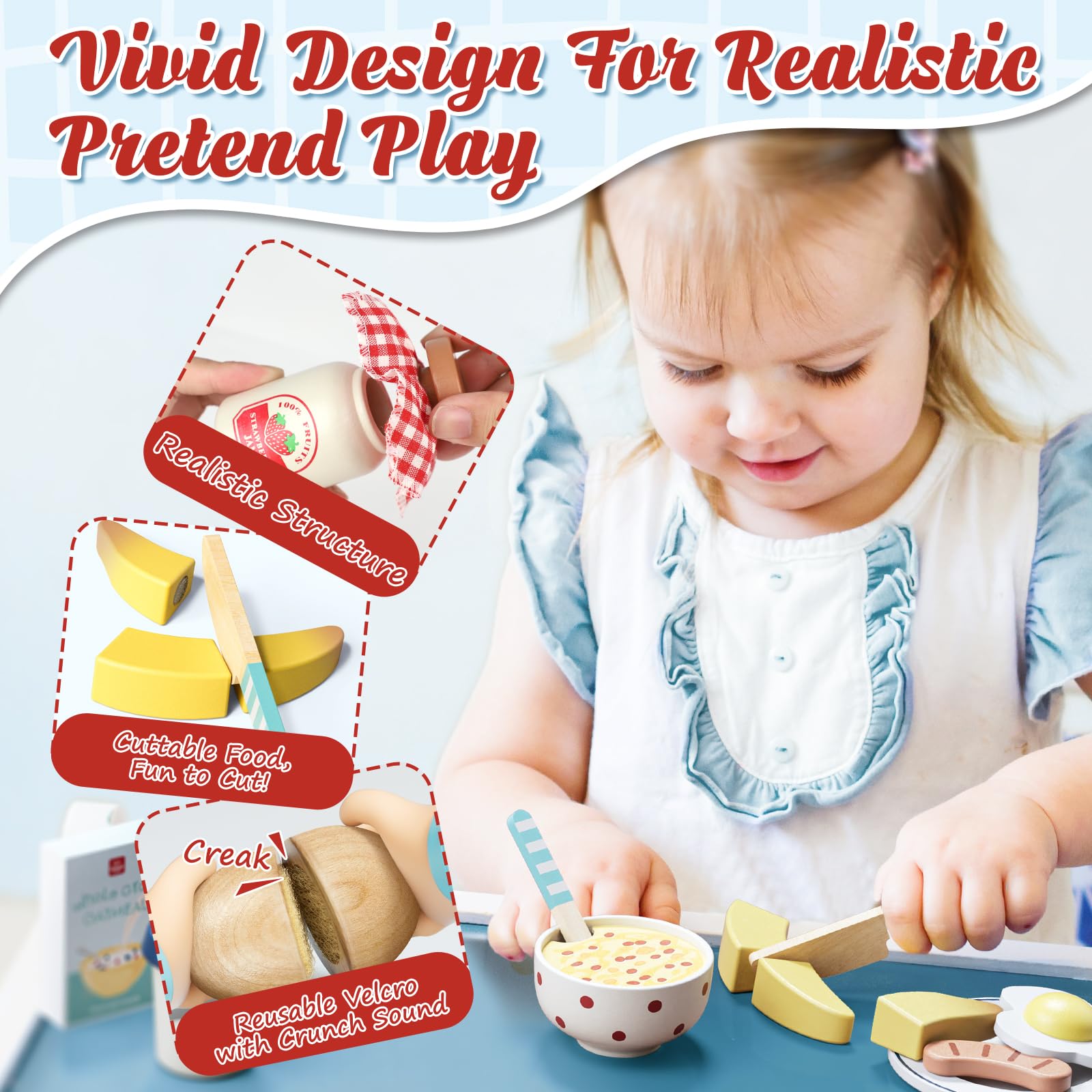 Foto 3 pulgar | Juego De Juguetes De Madera Lehoo Castle Para Cocina Infantil, Juego De Comida - Venta Internacional.