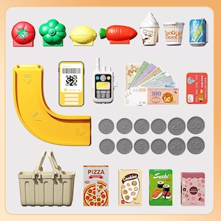 Foto 4 | Caja Registradora De Juguete Súper Mercado Infantil, 63 Pizas. Rojo