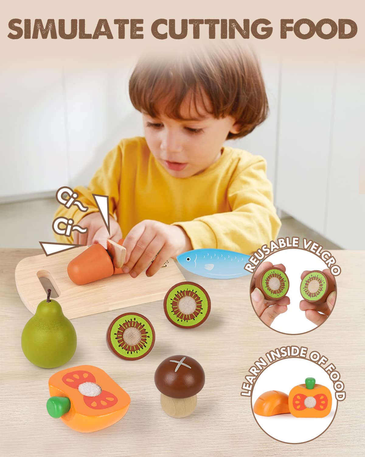 Foto 4 pulgar | Juego De Comida Lehoo Castle, De Madera, Para Cocina Infantil De Más De 3 Años - Venta Internacional.