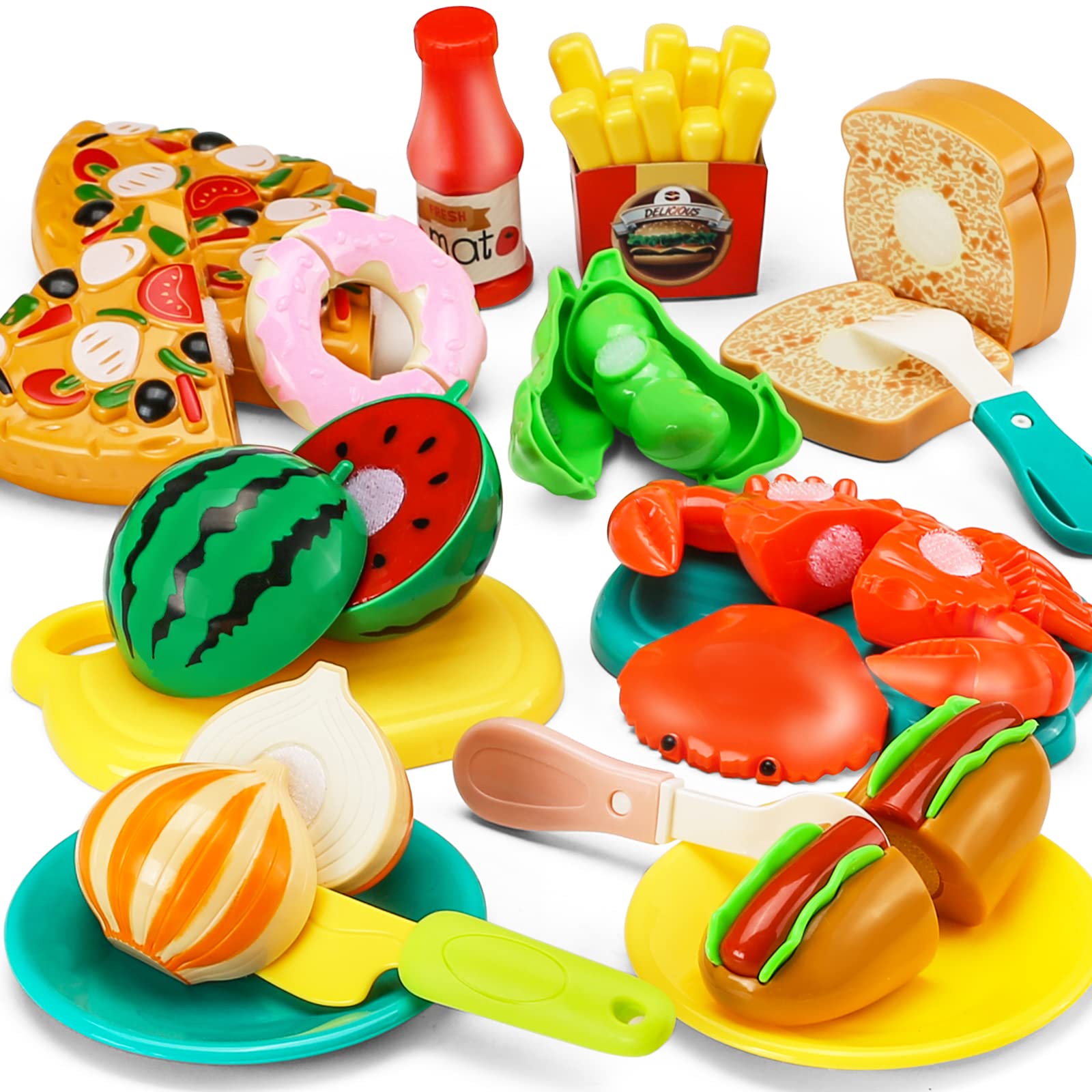 Foto 5 pulgar | Comida de Juguete Jasnkkont 87 Piezas con Cesta - Venta Internacional