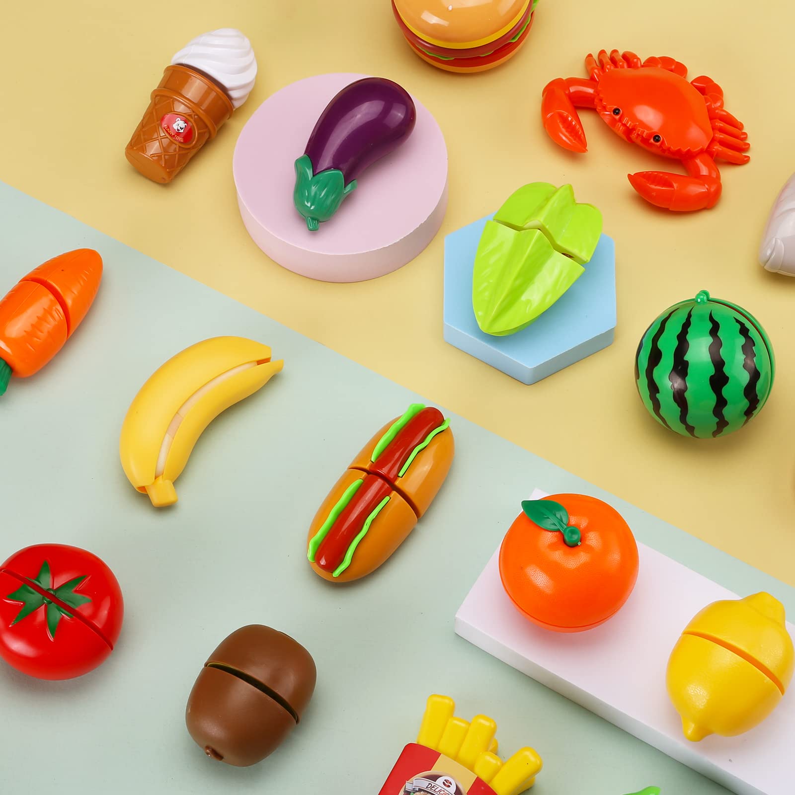 Foto 7 pulgar | Comida de Juguete Jasnkkont 87 Piezas con Cesta - Venta Internacional