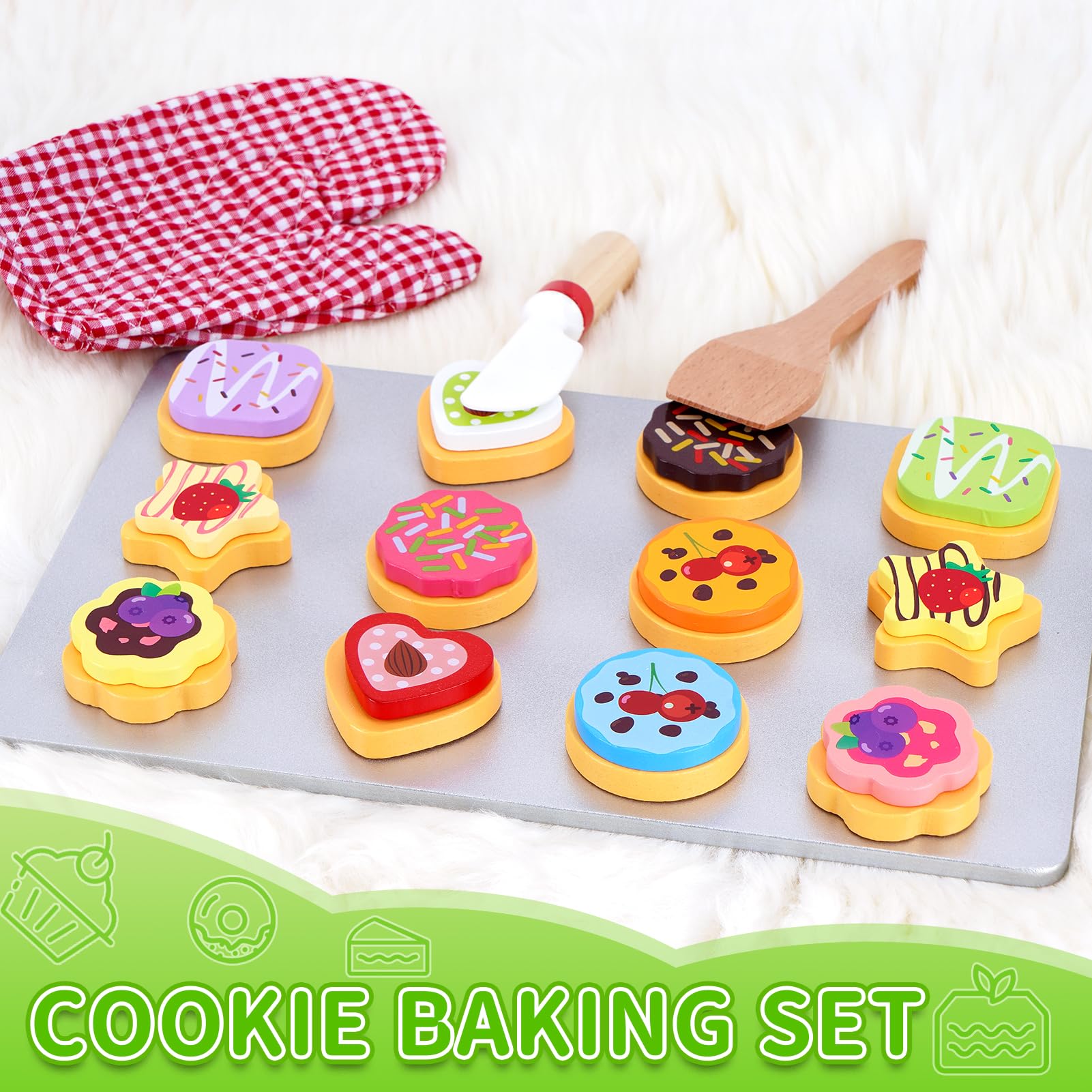 Foto 2 | Set de Juguete Horneado de Galletas de Madera KMTJT - Venta Internacional