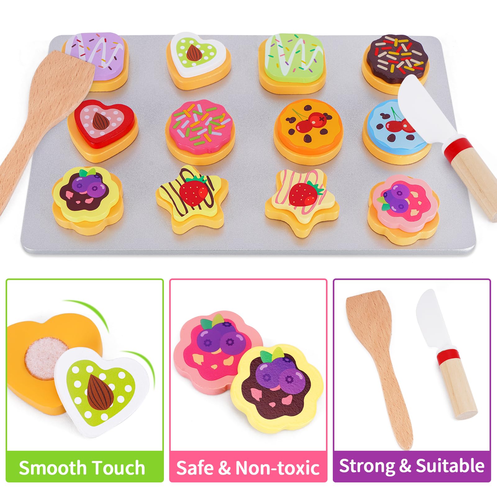 Foto 5 pulgar | Set de Juguete Horneado de Galletas de Madera KMTJT - Venta Internacional