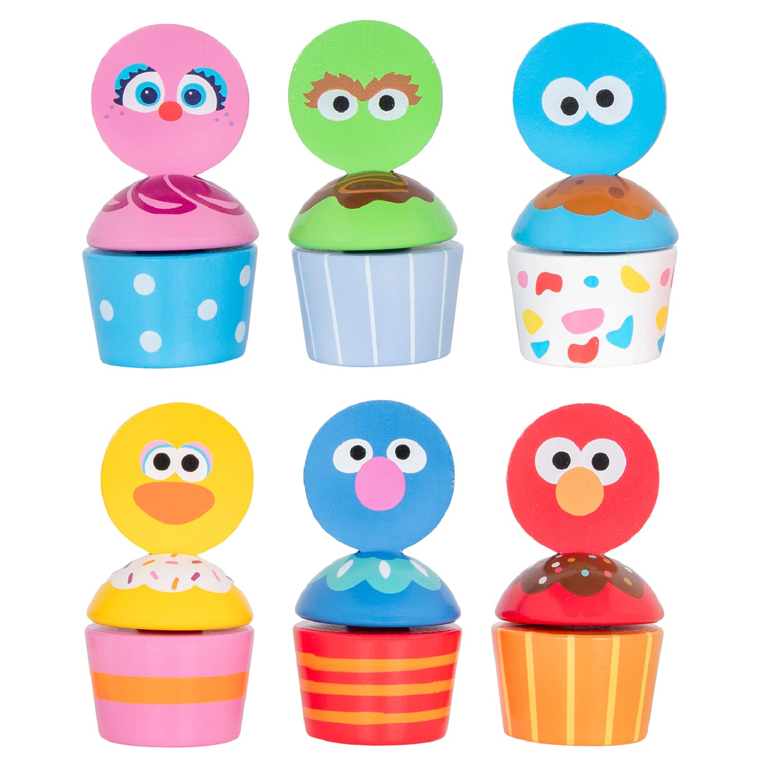 Foto 2 pulgar | Set De Magdalenas Kids Preferred Sesame Street-wood Mix-n-match - Venta Internacional.