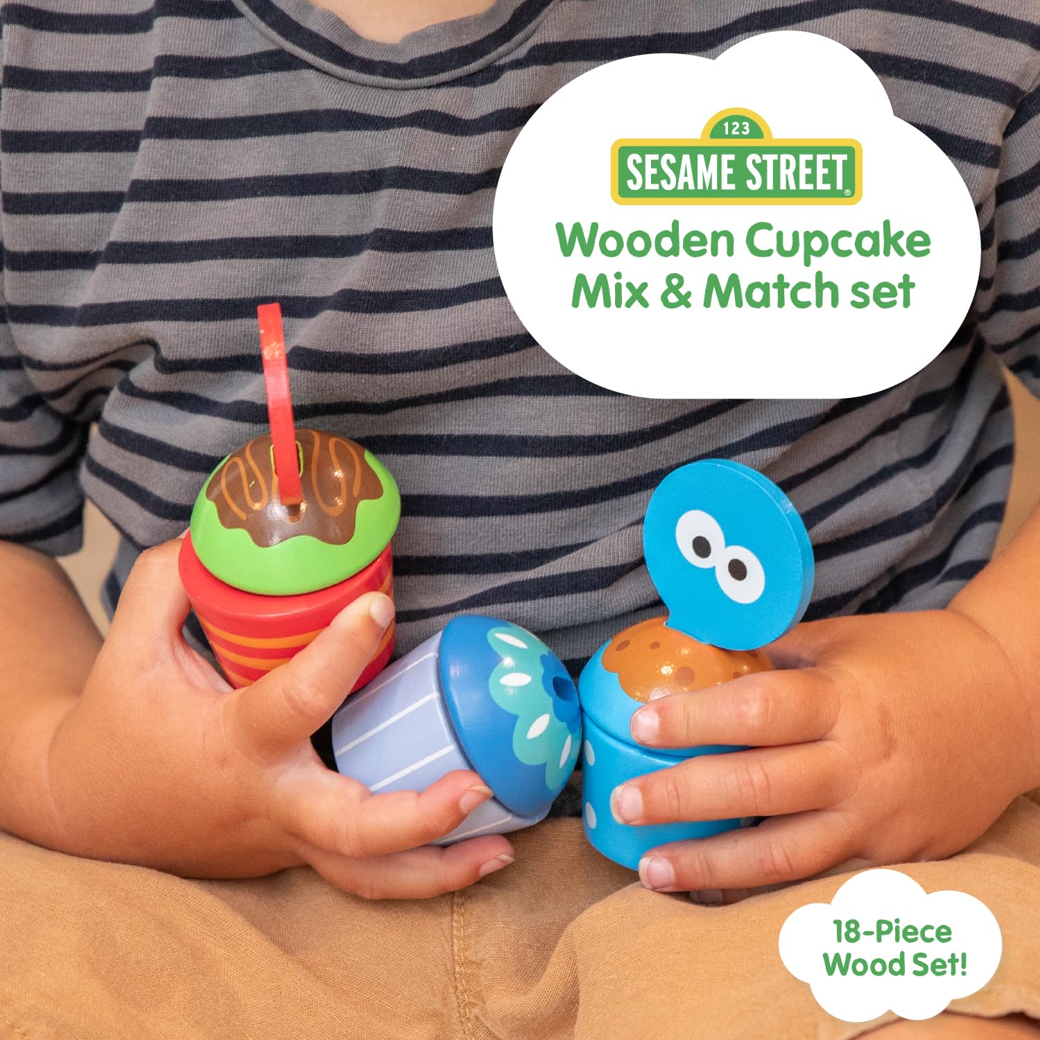 Foto 3 pulgar | Set De Magdalenas Kids Preferred Sesame Street-wood Mix-n-match - Venta Internacional.