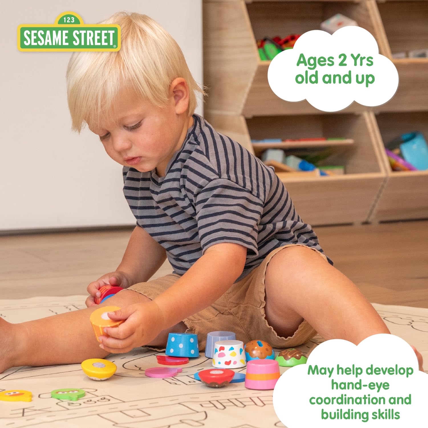 Foto 6 pulgar | Set De Magdalenas Kids Preferred Sesame Street-wood Mix-n-match - Venta Internacional.