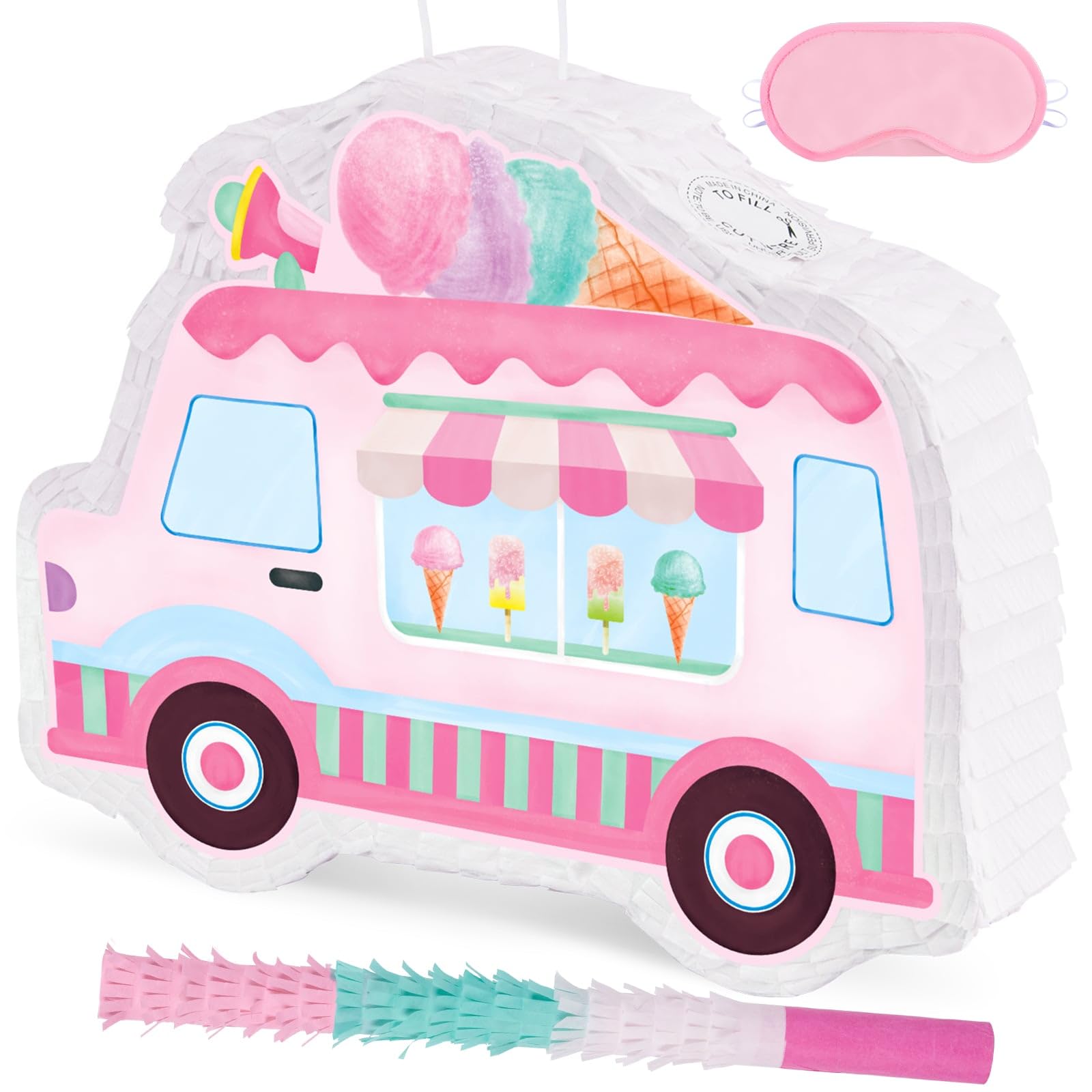 Foto 5 pulgar | Ice Cream Piñata Wernnsai, Camión De Helados Para Niños Y Niñas - Venta Internacional.