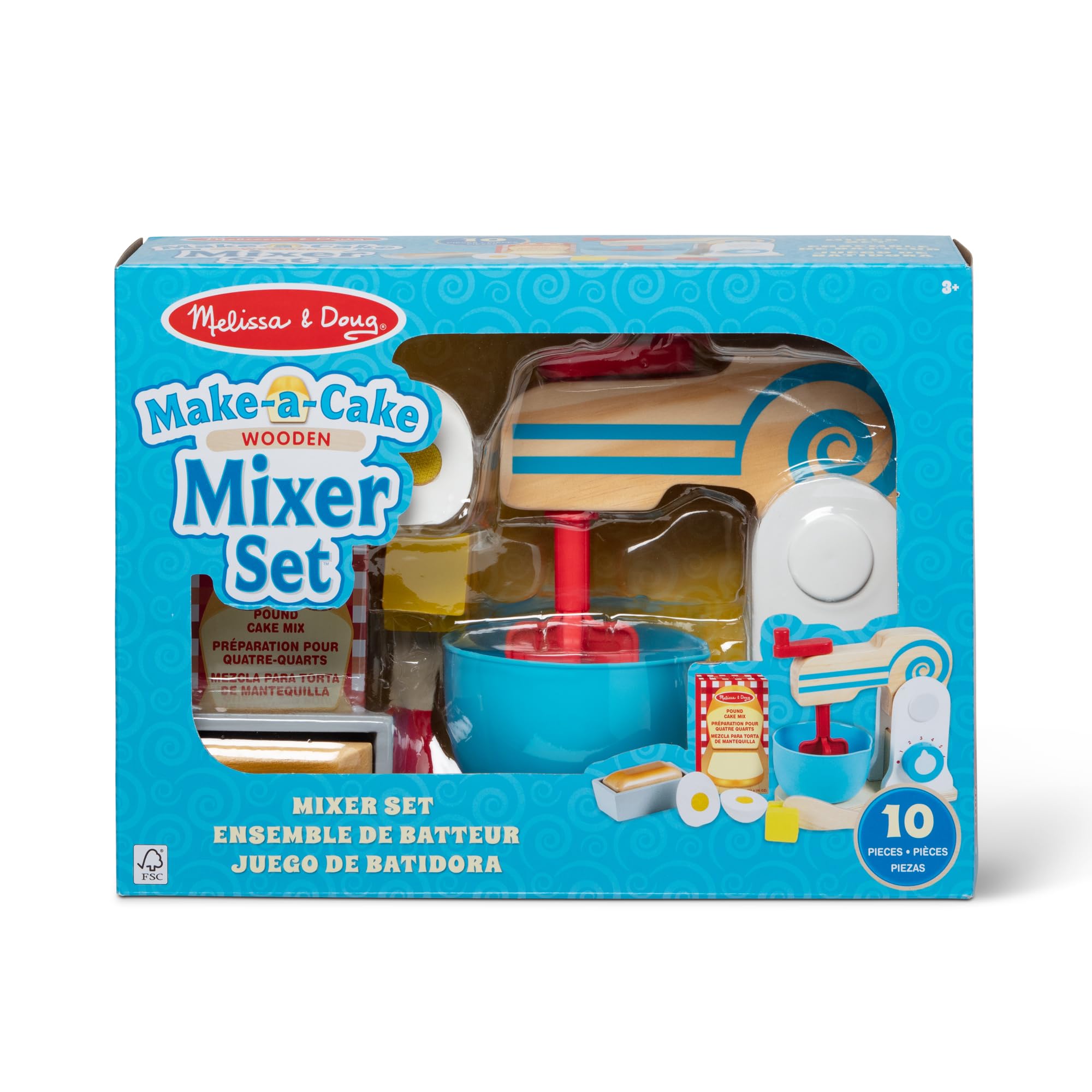 Foto 4 pulgar | Set De Batidoras Melissa & Doug Wooden Make-a-cake 11 Piezas Fsc - Venta Internacional.
