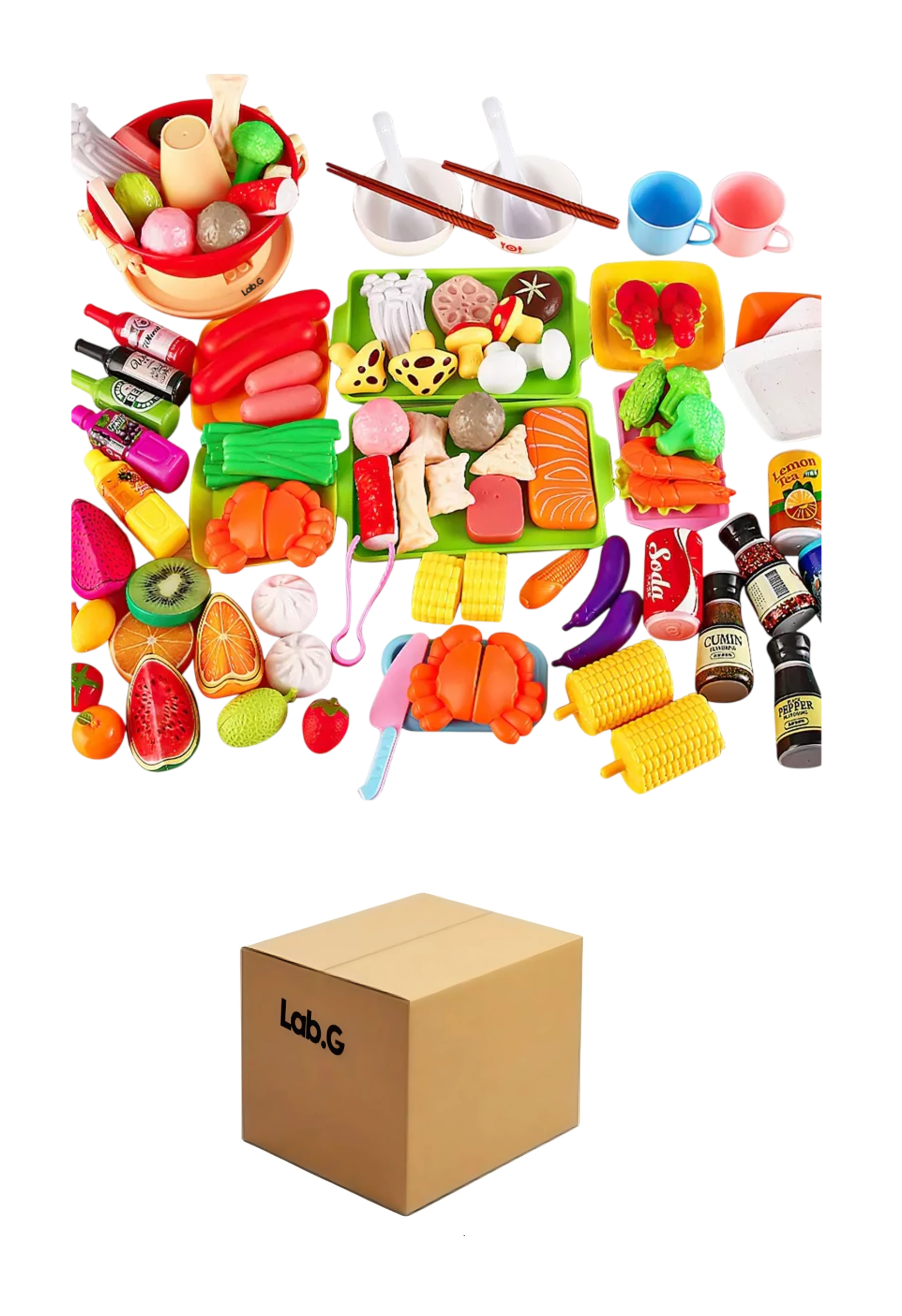 Foto 2 pulgar | Juguetes De Cocina Para Niños, Frutas Y Verduras, Fondue 100 Pzs, Colores