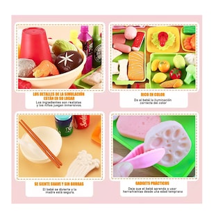 Foto 3 | Juguetes De Cocina Para Niños, Frutas Y Verduras, Fondue 100 Pzs, Colores
