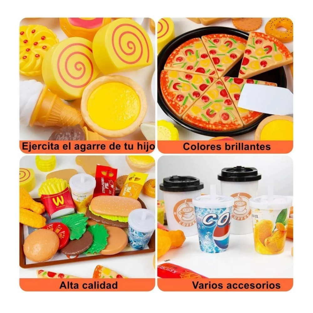 Foto 3 pulgar | Juego De Elementos De Cocina, Juguetes De Comida Para Niños Colores Belug
