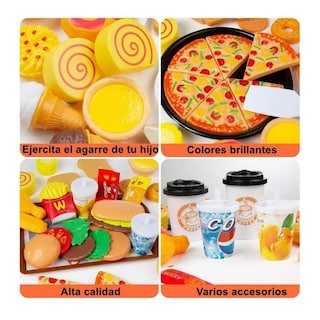 Foto 2 | Juego De Elementos De Cocina, Juguetes De Comida Para Niños Colores Belug