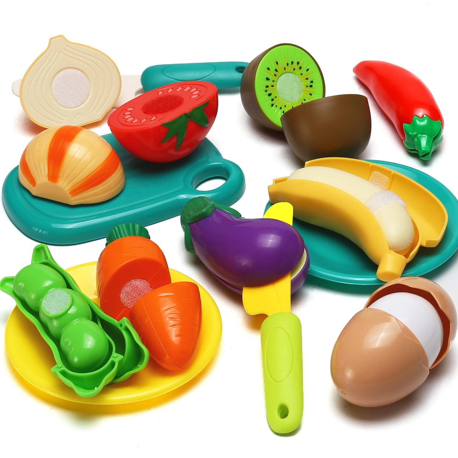 Foto 6 pulgar | Juguete De Comida Cutting Play Lesuter Toys, 70 Unidades Para Niños Con Cesta - Venta Internacional.