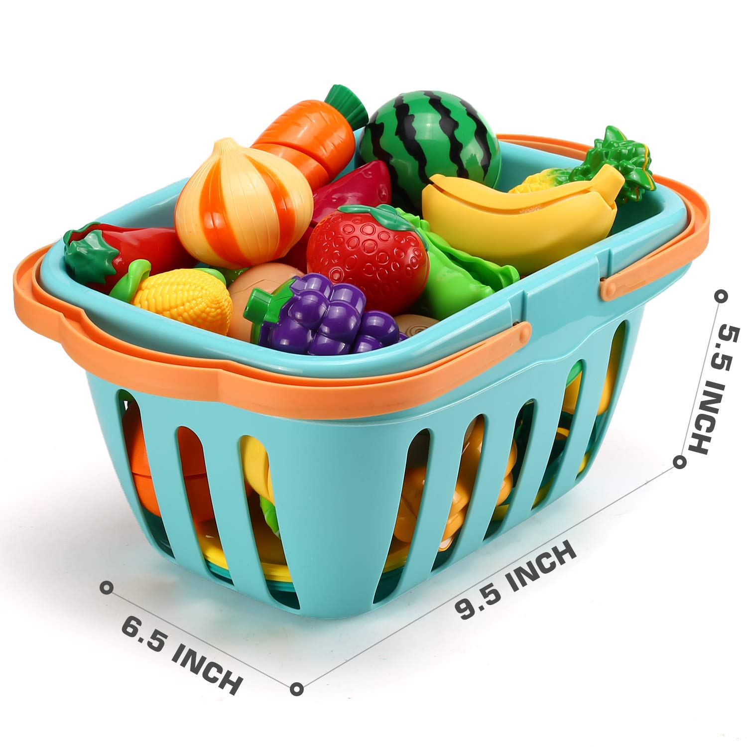 Foto 6 | Juguete De Comida Cutting Play Lesuter Toys, 70 Unidades Para Niños Con Cesta - Venta Internacional.
