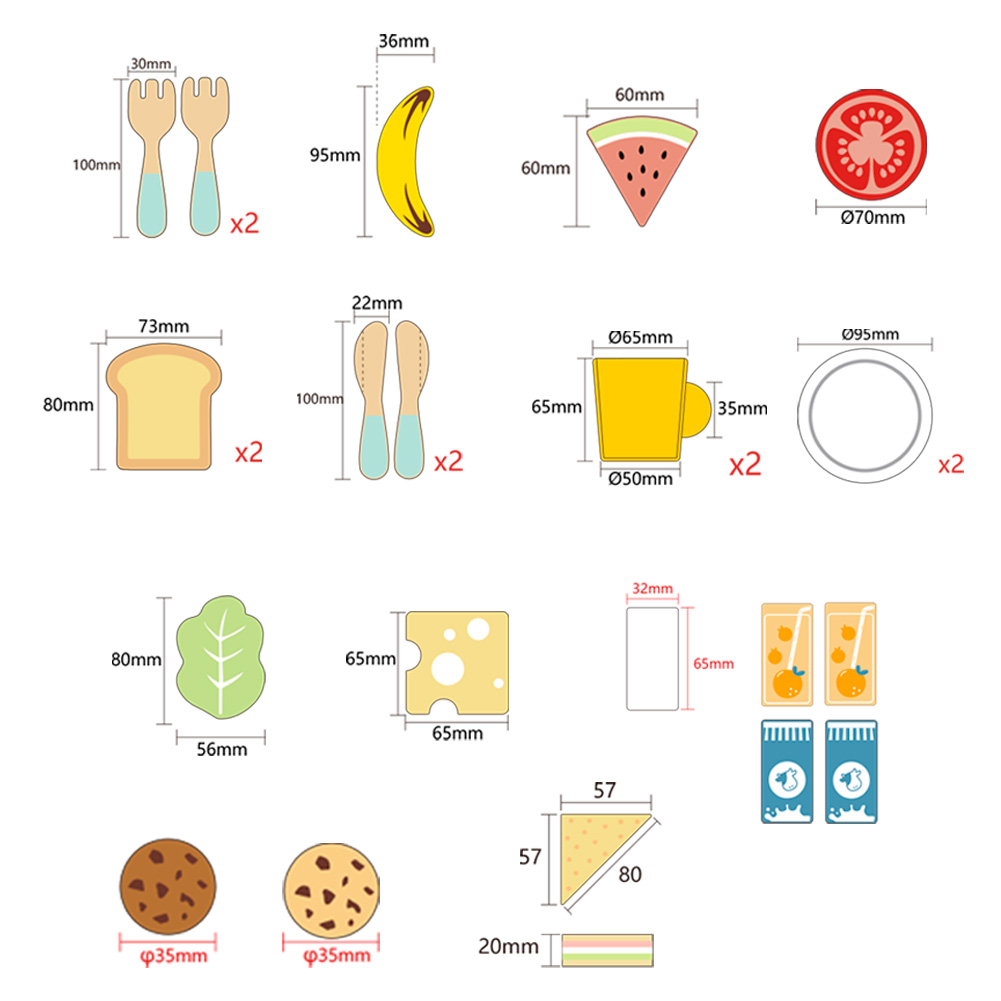 Foto 8 pulgar | Picnic De Juguete Para Niños Con Accesorios De Madera Juguete Juego De Imitación Mágicamente
