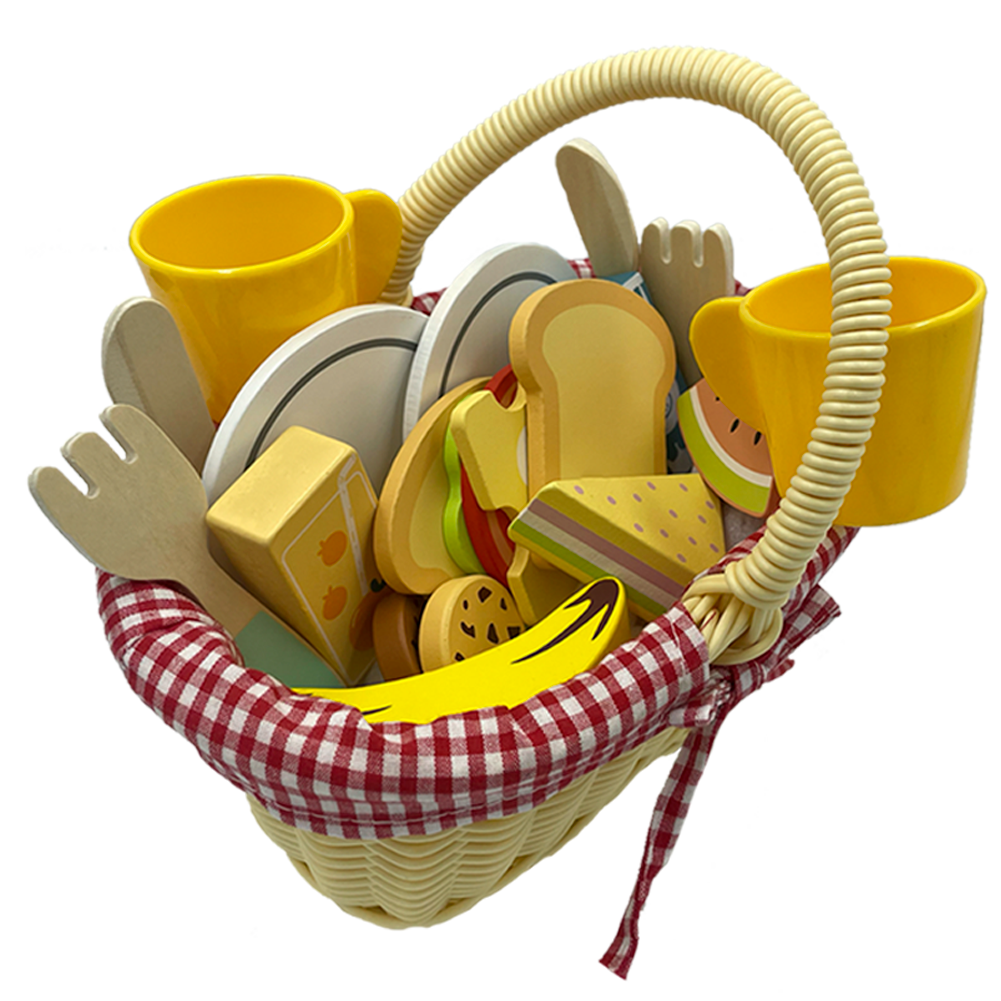 Foto 9 pulgar | Picnic De Juguete Para Niños Con Accesorios De Madera Juguete Juego De Imitación Mágicamente