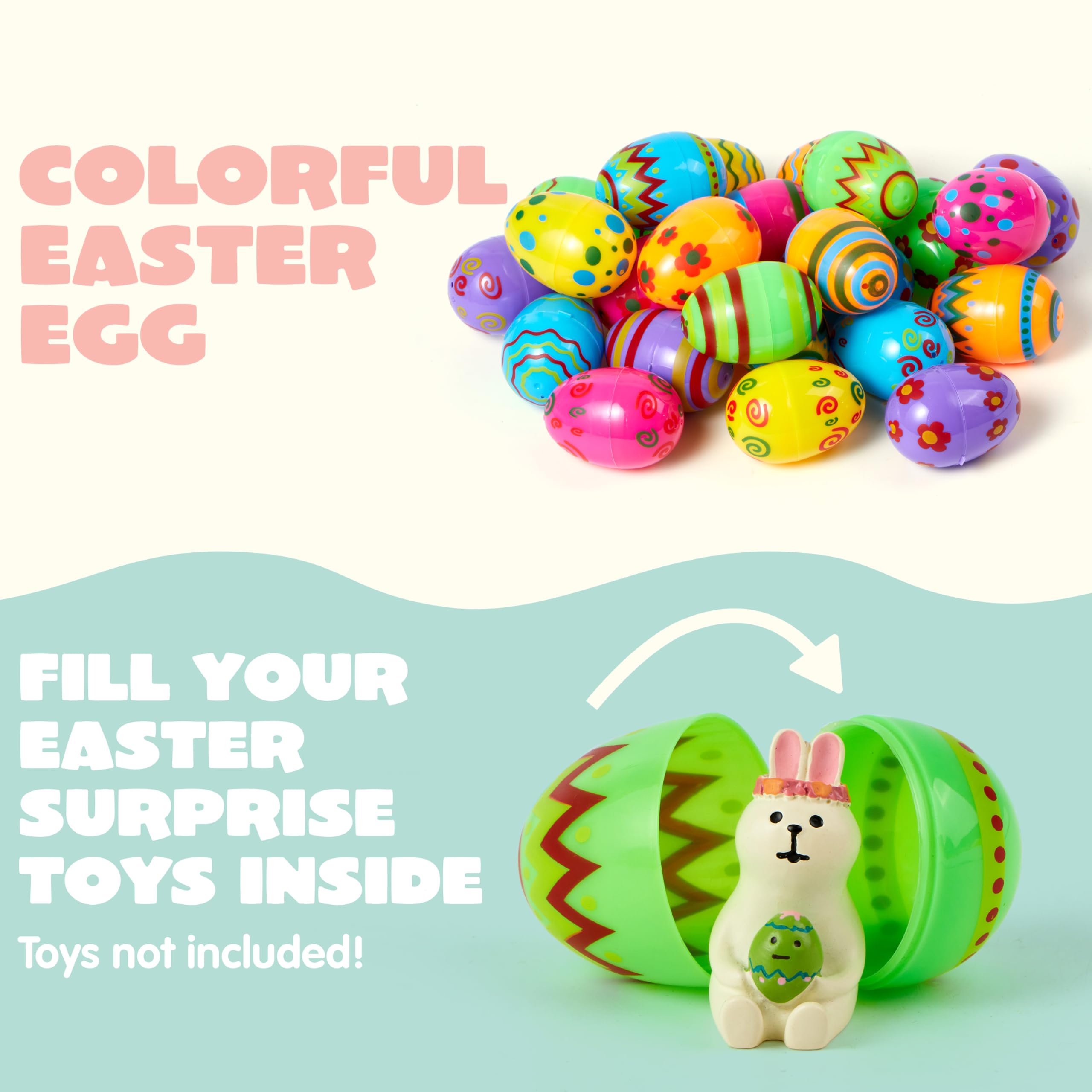 Foto 4 | Huevos De Pascua De Plástico Joyin, 72 Unidades, 2.3 Pulgadas, Rellenables Con Estampados - Venta Internacional.