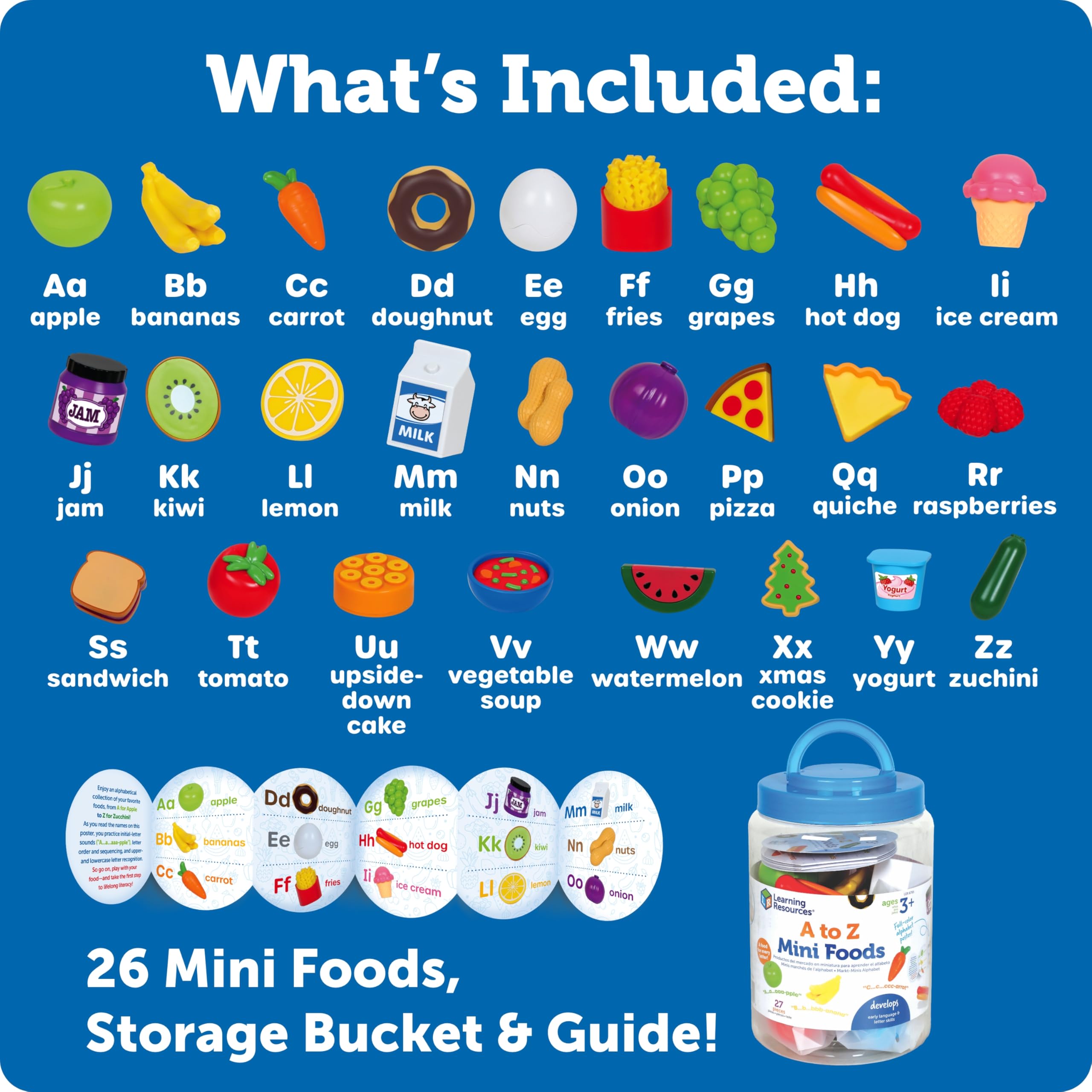Foto 7 pulgar | Play Food Set Learning Resources A To Z Mini Foods Kids - Venta Internacional.