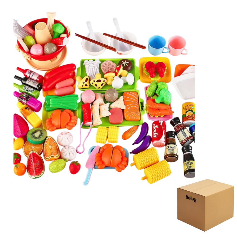 Foto 2 pulgar | Juguetes Cocina Para Niños, Frutas Y Verduras, Belug Fondue 100 Pzs Colores
