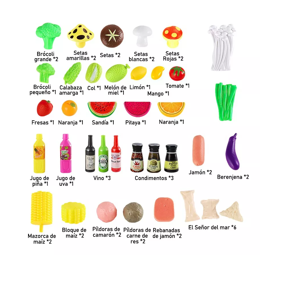 Foto 3 pulgar | Juguetes Cocina Para Niños, Frutas Y Verduras, Belug Fondue 100 Pzs Colores