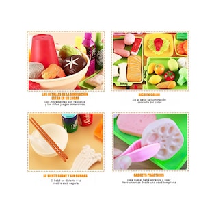 Foto 5 | Juguetes Cocina Para Niños, Frutas Y Verduras, Belug Fondue 100 Pzs Colores