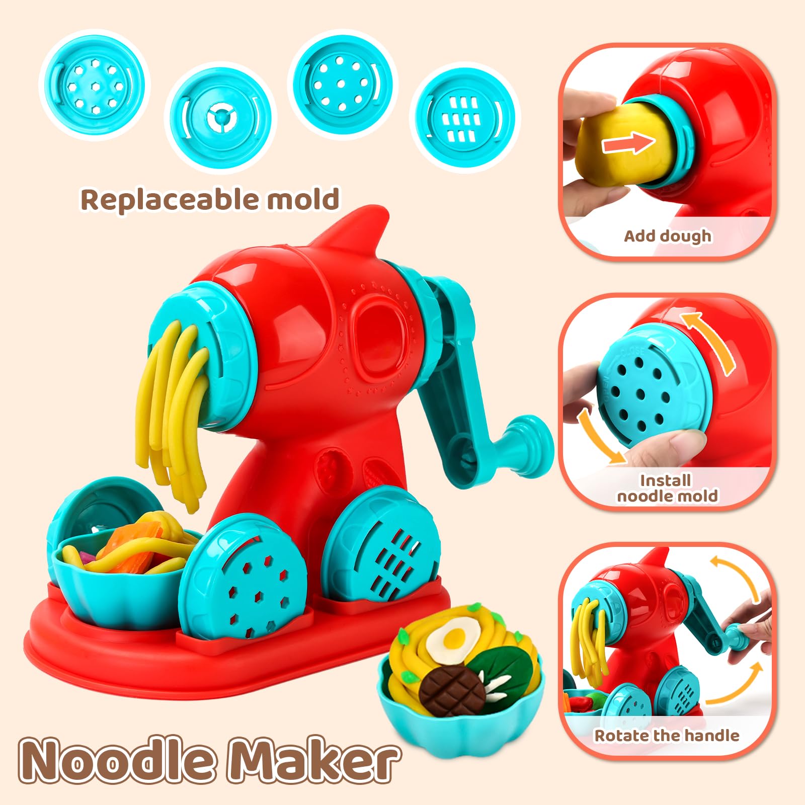 Foto 4 pulgar | Set De Masa Aprilwolf, 70 Unidades, 4 En 1, Para Niños Con Máquina Para Hacer Helados - Venta Internacional.