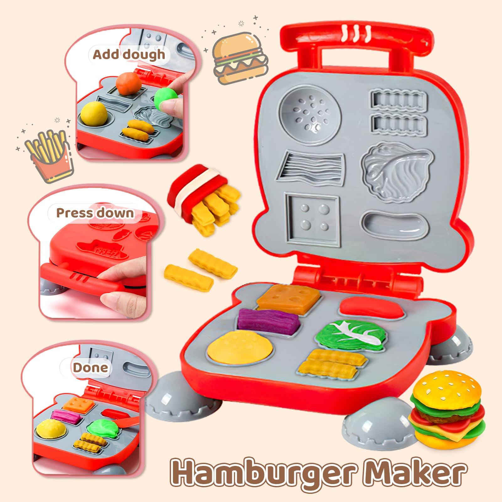 Foto 5 pulgar | Set De Masa Aprilwolf, 70 Unidades, 4 En 1, Para Niños Con Máquina Para Hacer Helados - Venta Internacional.