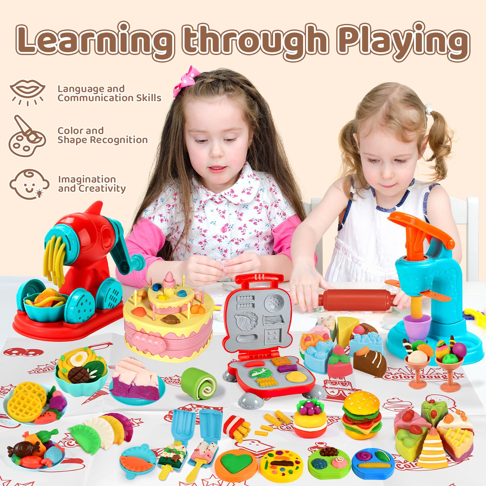 Foto 7 pulgar | Set De Masa Aprilwolf, 70 Unidades, 4 En 1, Para Niños Con Máquina Para Hacer Helados - Venta Internacional.