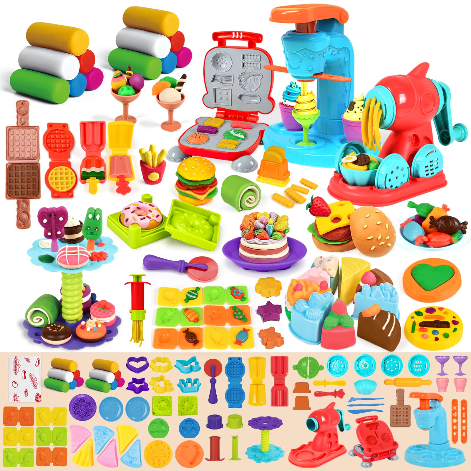 Juego De Masa Aprilwolf, 75 Unidades, 4 En 1, Para Niños Con Estante Para Postres - Venta Internacional.