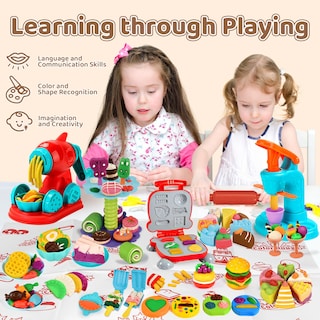 Foto 6 | Juego De Masa Aprilwolf, 75 Unidades, 4 En 1, Para Niños Con Estante Para Postres - Venta Internacional.