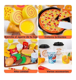 Foto 2 | Juego De Elementos De Cocina, Juguetes De Comida Para Niños Colores