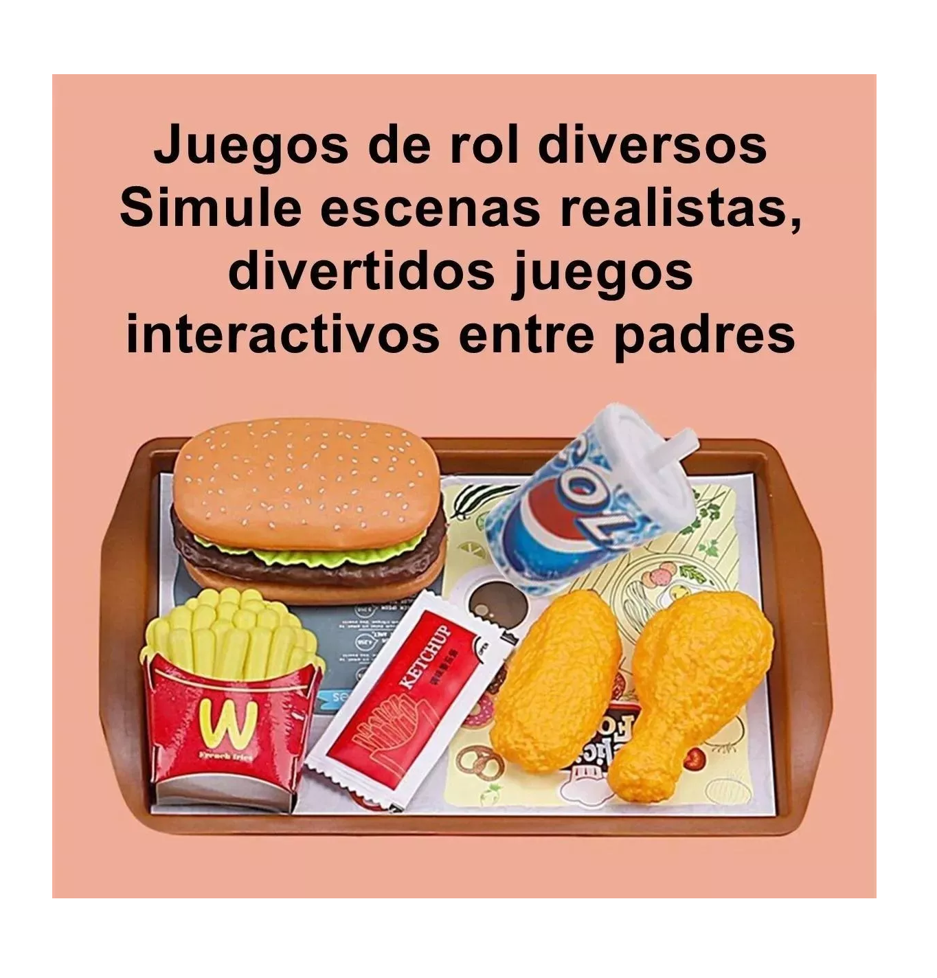 Foto 4 pulgar | Juego De Elementos De Cocina, Juguetes De Comida Para Niños Colores