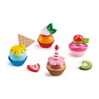 Foto 1 | Juego De Cocina De Juguete Con Forma De Cupcakes Con 4 Magdalenas De Madera Y Cobertura - Venta Internacional.