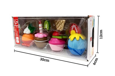 Foto 4 | Juego De Cocina De Juguete Con Forma De Cupcakes Con 4 Magdalenas De Madera Y Cobertura - Venta Internacional.