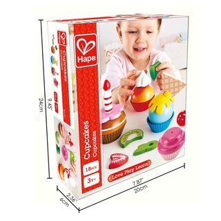 Foto 6 | Juego De Cocina De Juguete Con Forma De Cupcakes Con 4 Magdalenas De Madera Y Cobertura - Venta Internacional.