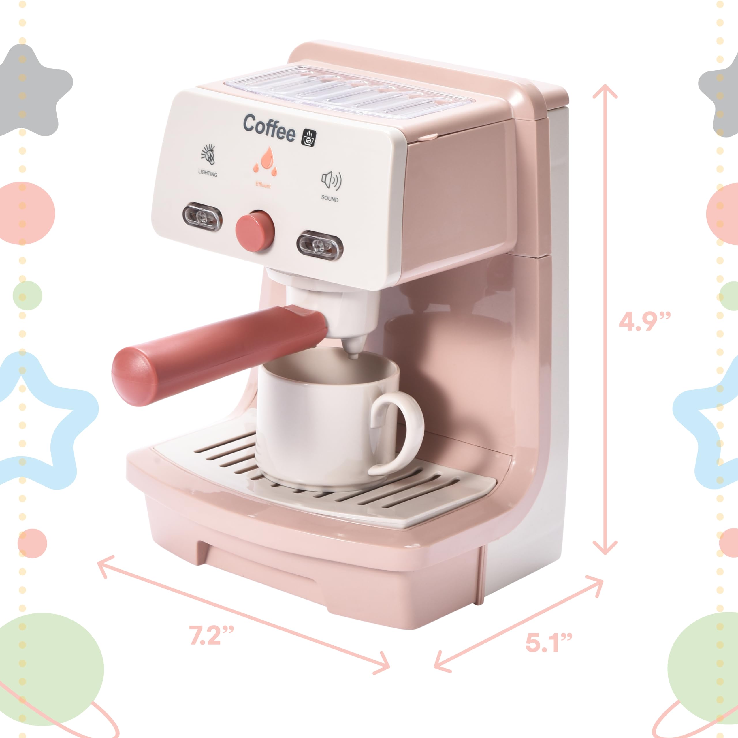 Foto 6 | Set De Café Para Niños Coffee Maker Toy Kidzlane Con Luz Y Sonido - Venta Internacional.