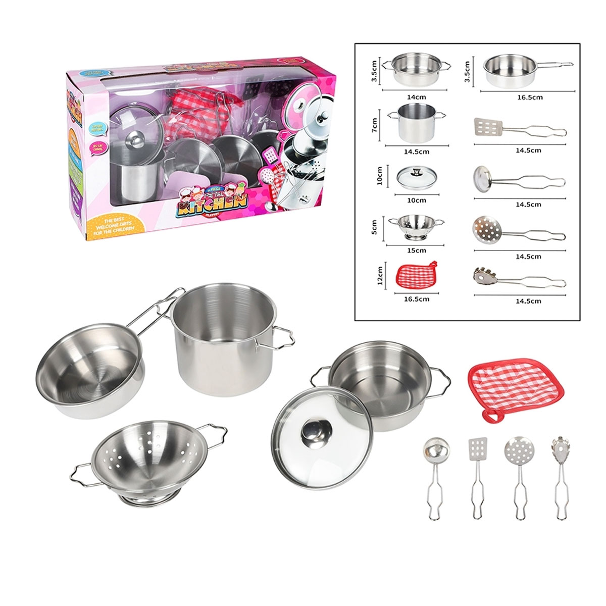 Foto 3 pulgar | Juguete Set De Cocina De 11 Pzs De Acero  Infantil