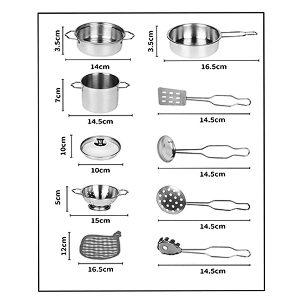 Foto 4 pulgar | Juguete Set De Cocina De 11 Pzs De Acero  Infantil