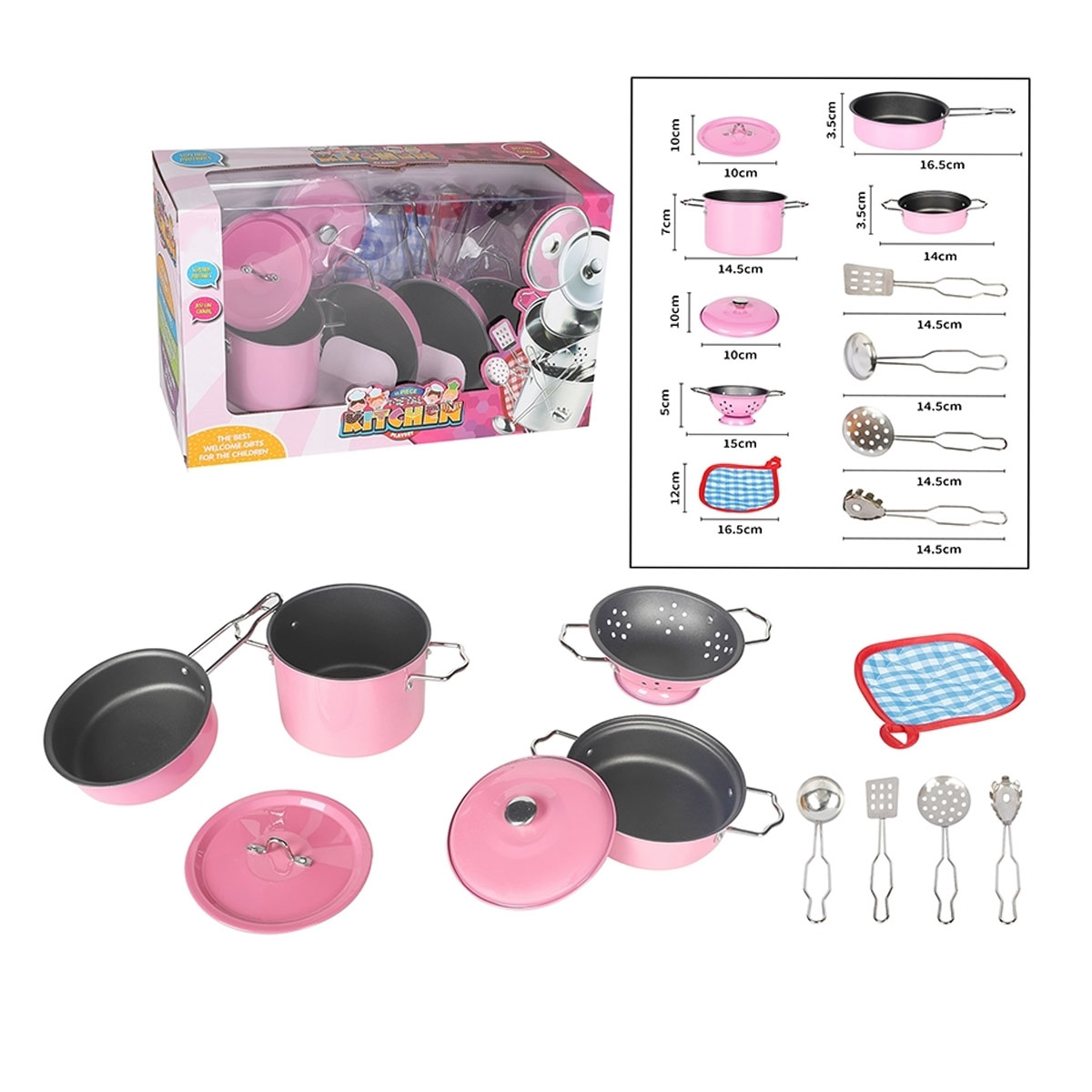 Foto 3 | Juguete Set De Cocina De 11 Pzs De Acero  Infantil Color Rosa