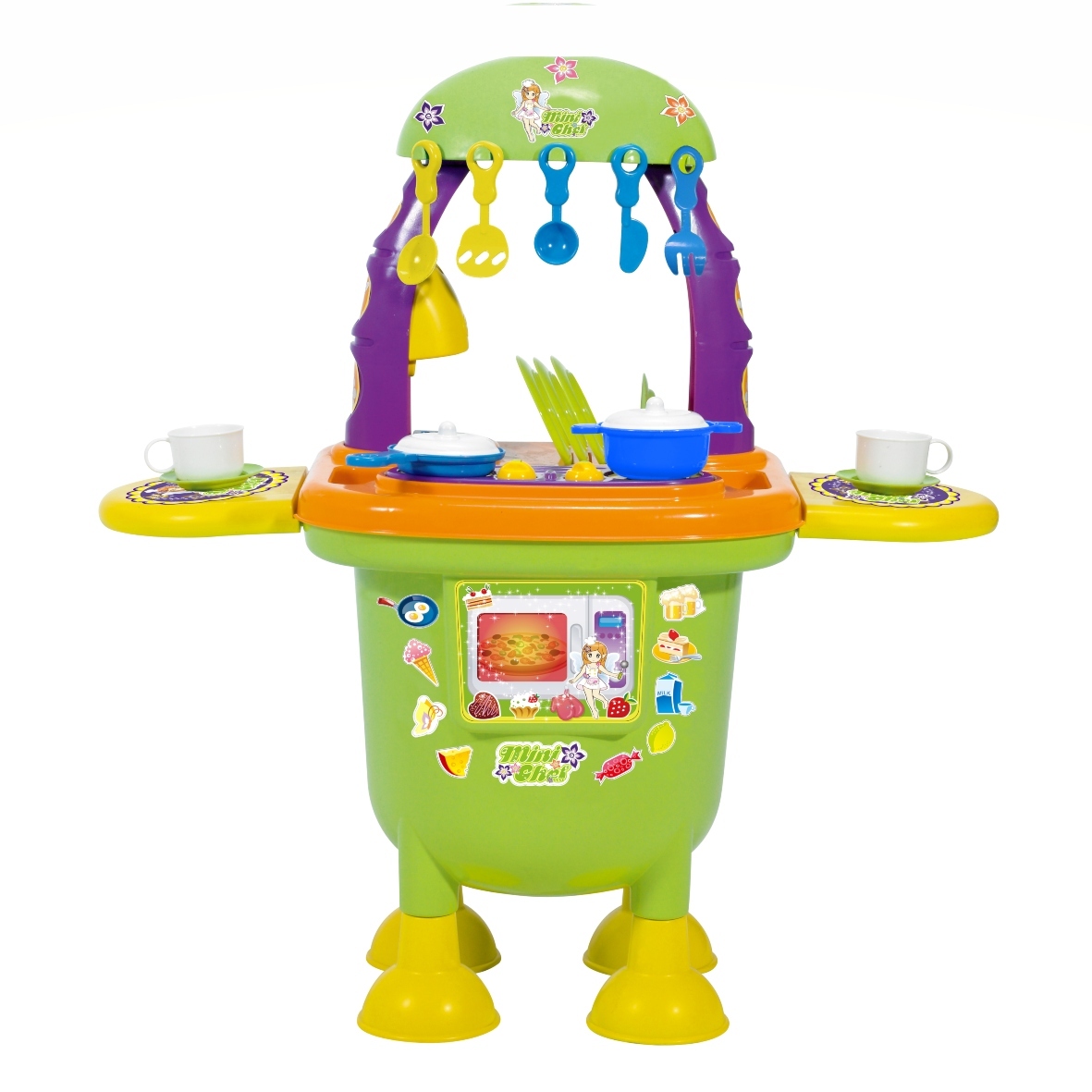 Cocina Mini Chef Mytoy color Verde con 15 Accesorios