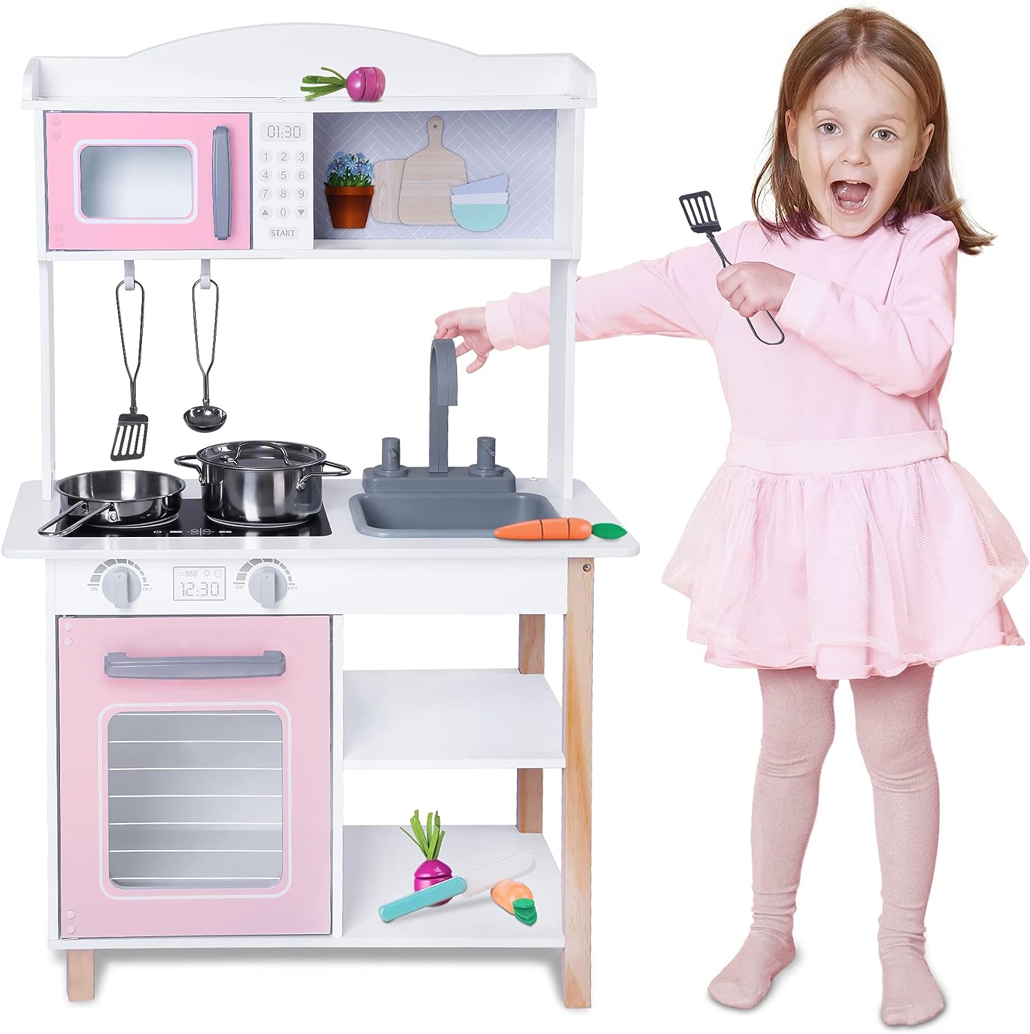 Foto 2 pulgar | Cocina de Juguete Classic Chef Kids House color Blanco con Set de Ollas