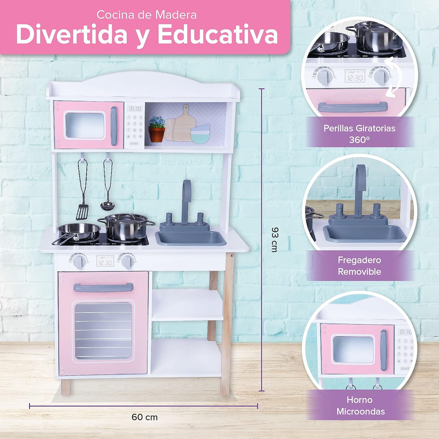 Foto 3 pulgar | Cocina de Juguete Classic Chef Kids House color Blanco con Set de Ollas