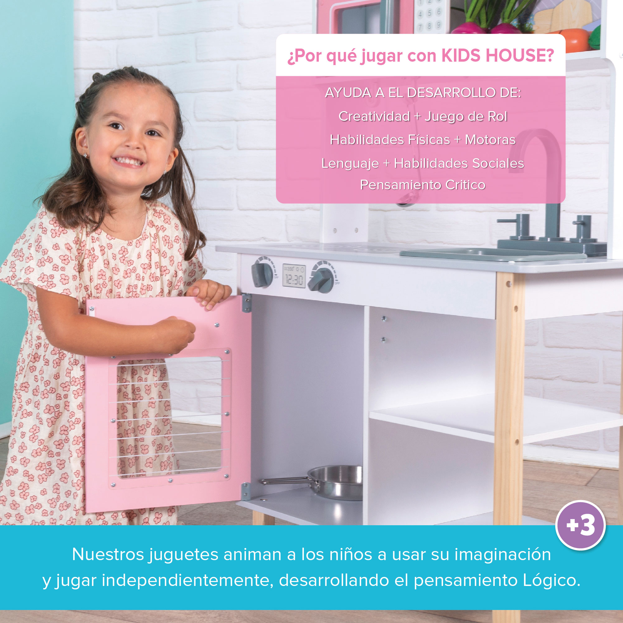 Foto 7 pulgar | Cocina de Juguete Classic Chef Kids House color Blanco con Set de Ollas